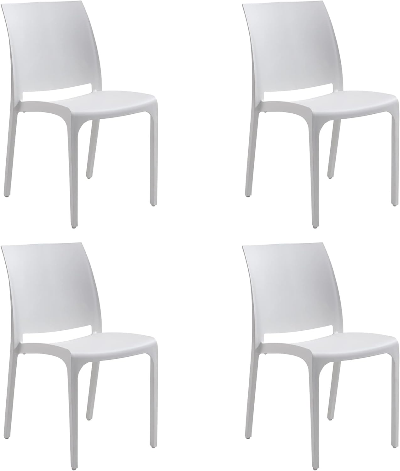 divina home sedia set 4 pz in resina impilabile made in italy design per interno esterno sofia bianca ean 8056157805700