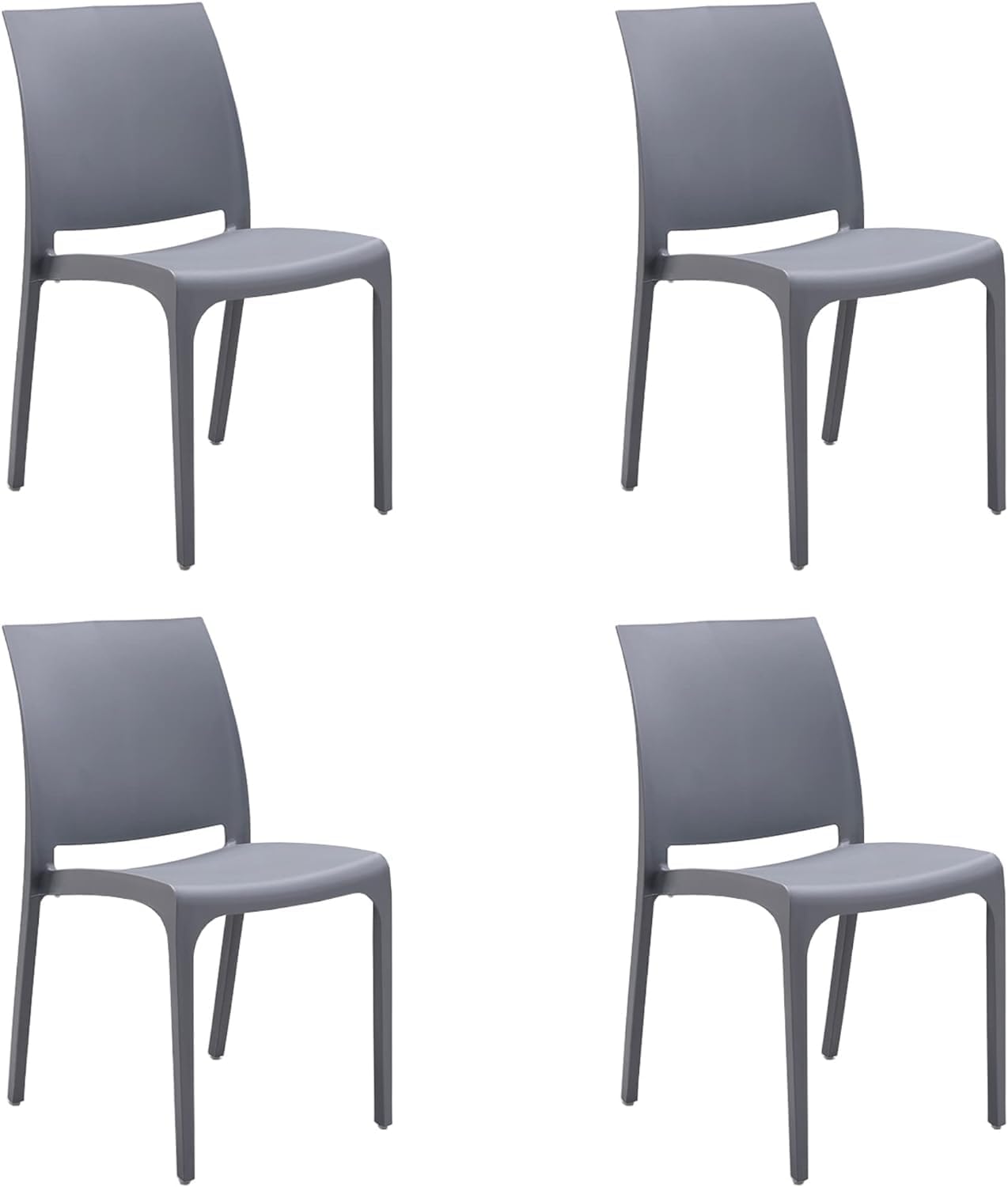 divina home sedia set 4 pz in resina impilabile made in italy design per interno esterno sofia grigio chiaro ean 8056157805748