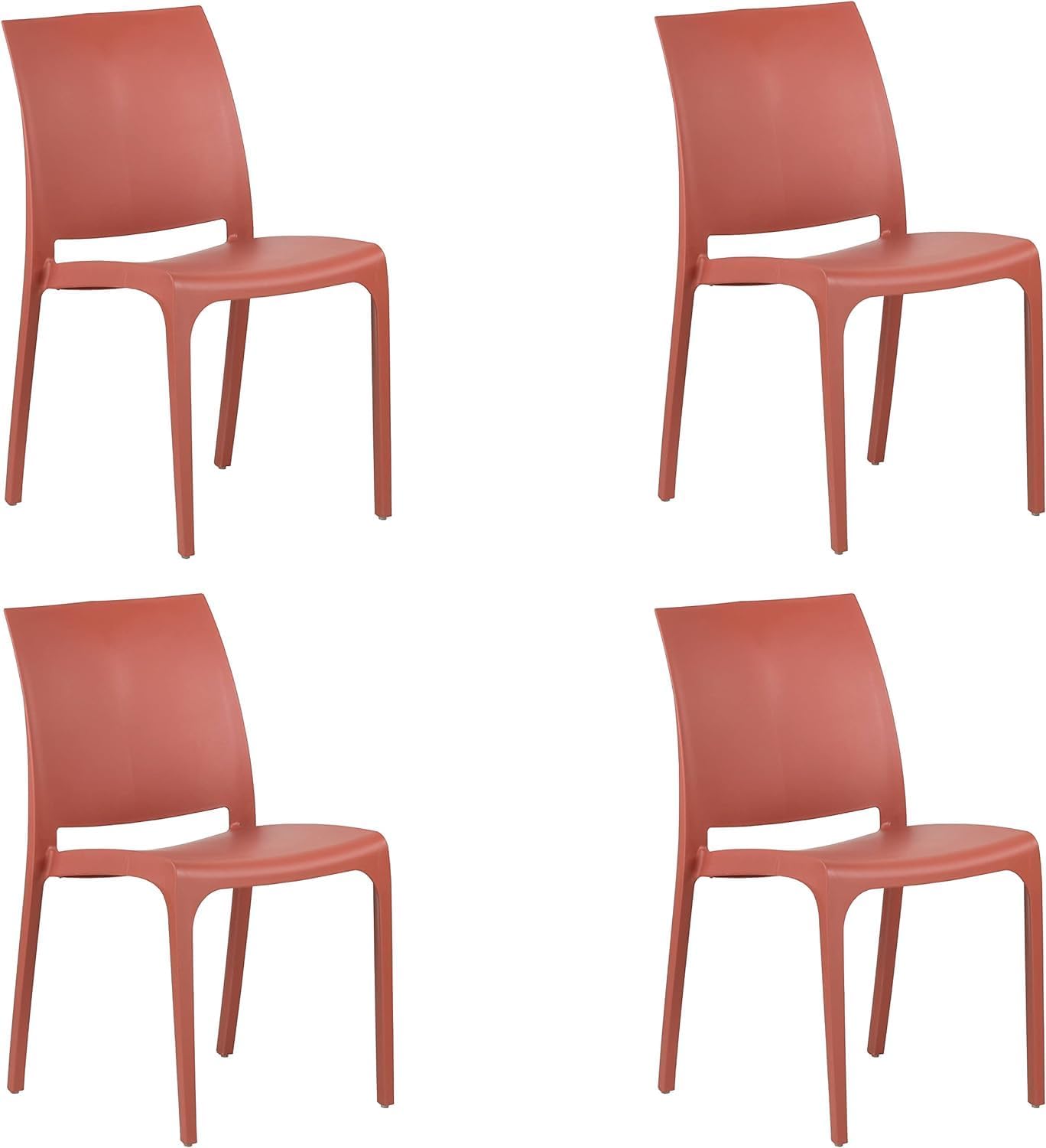 divina home sedia set 4 pz in resina impilabile made in italy design per interno esterno sofia rossa ean 8056157805724