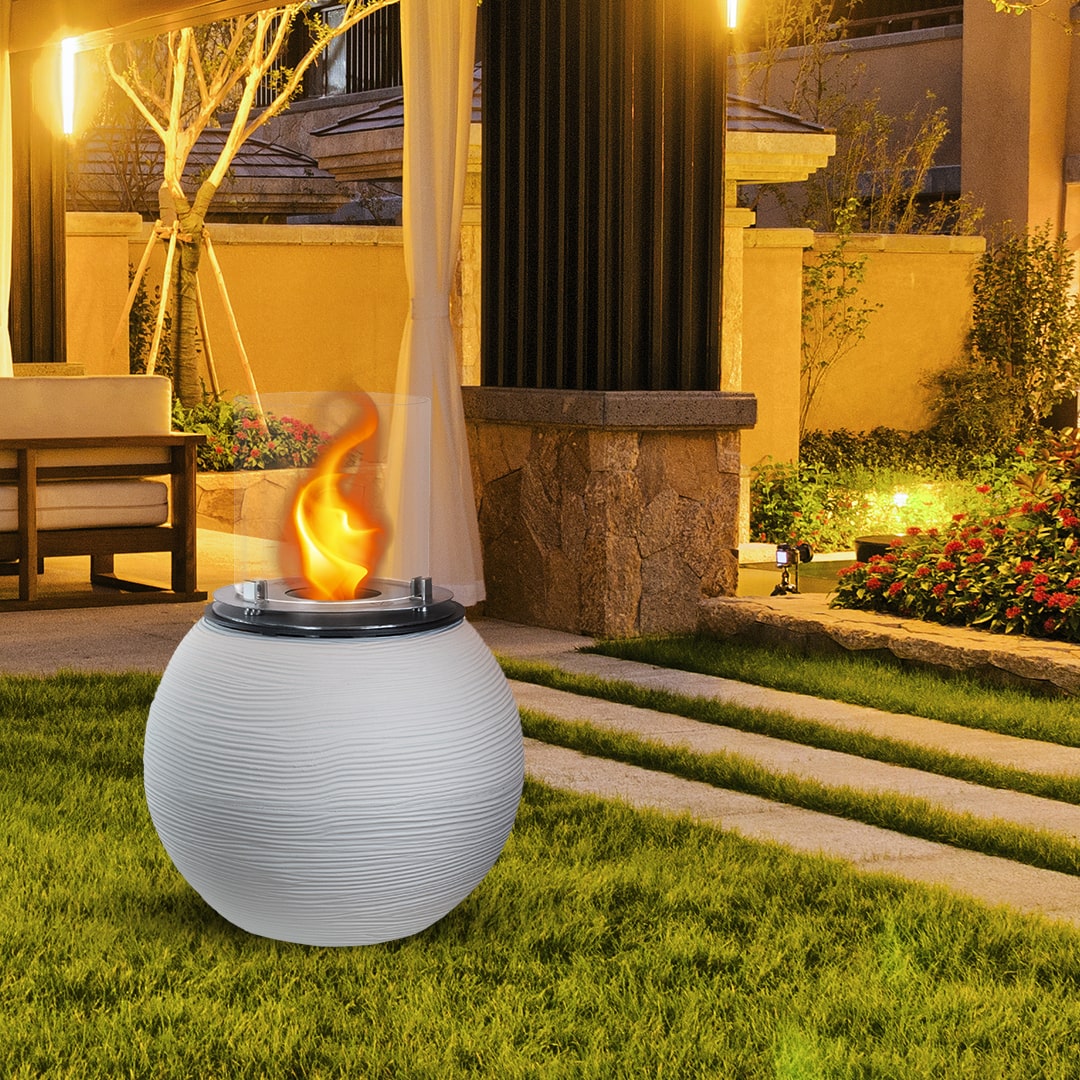 divina fire biocamino da terra botticelli bianco perla d 40 x h54 interno esterno ean 8056157806141