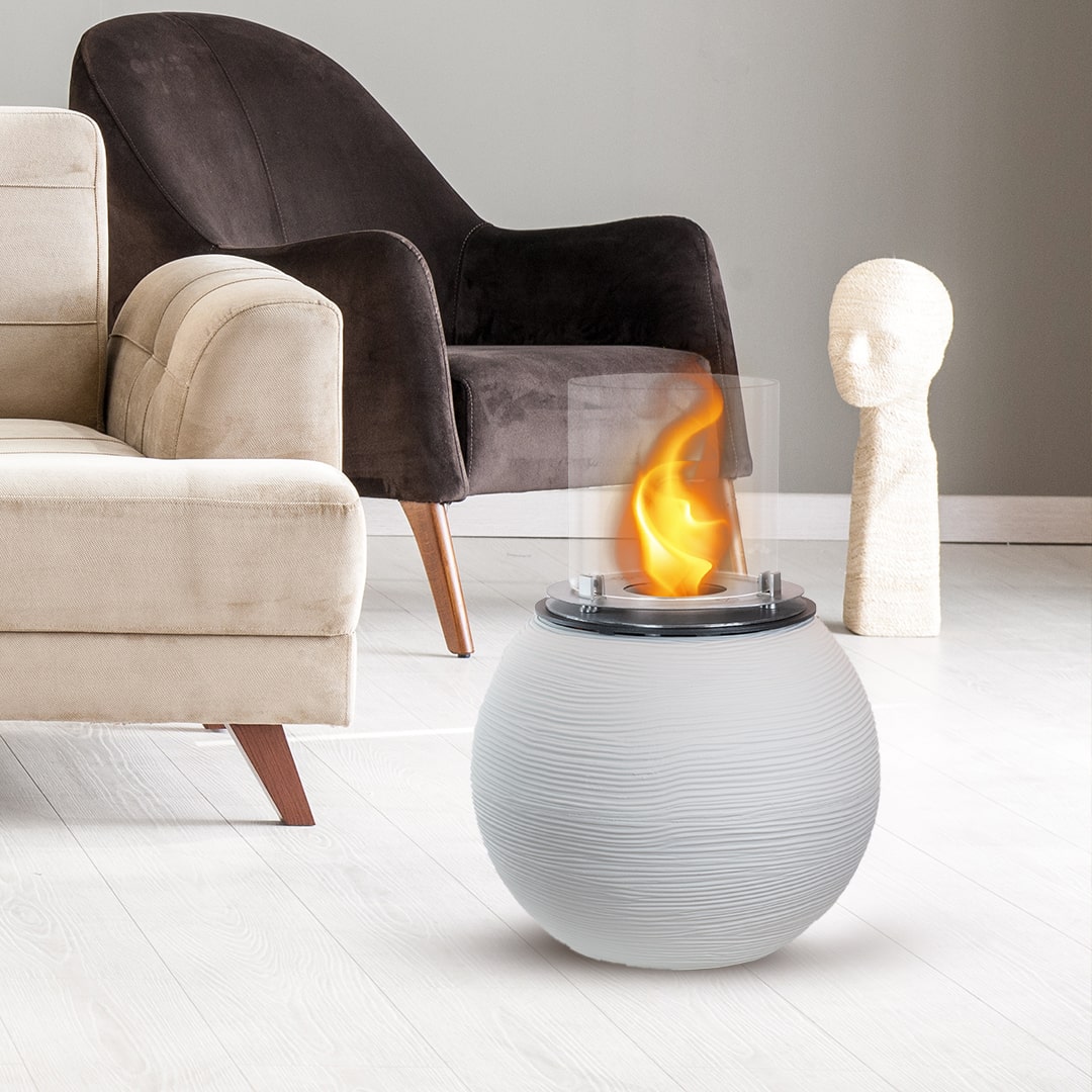 divina fire biocamino da terra botticelli bianco perla d 40 x h54 interno esterno ean 8056157806141