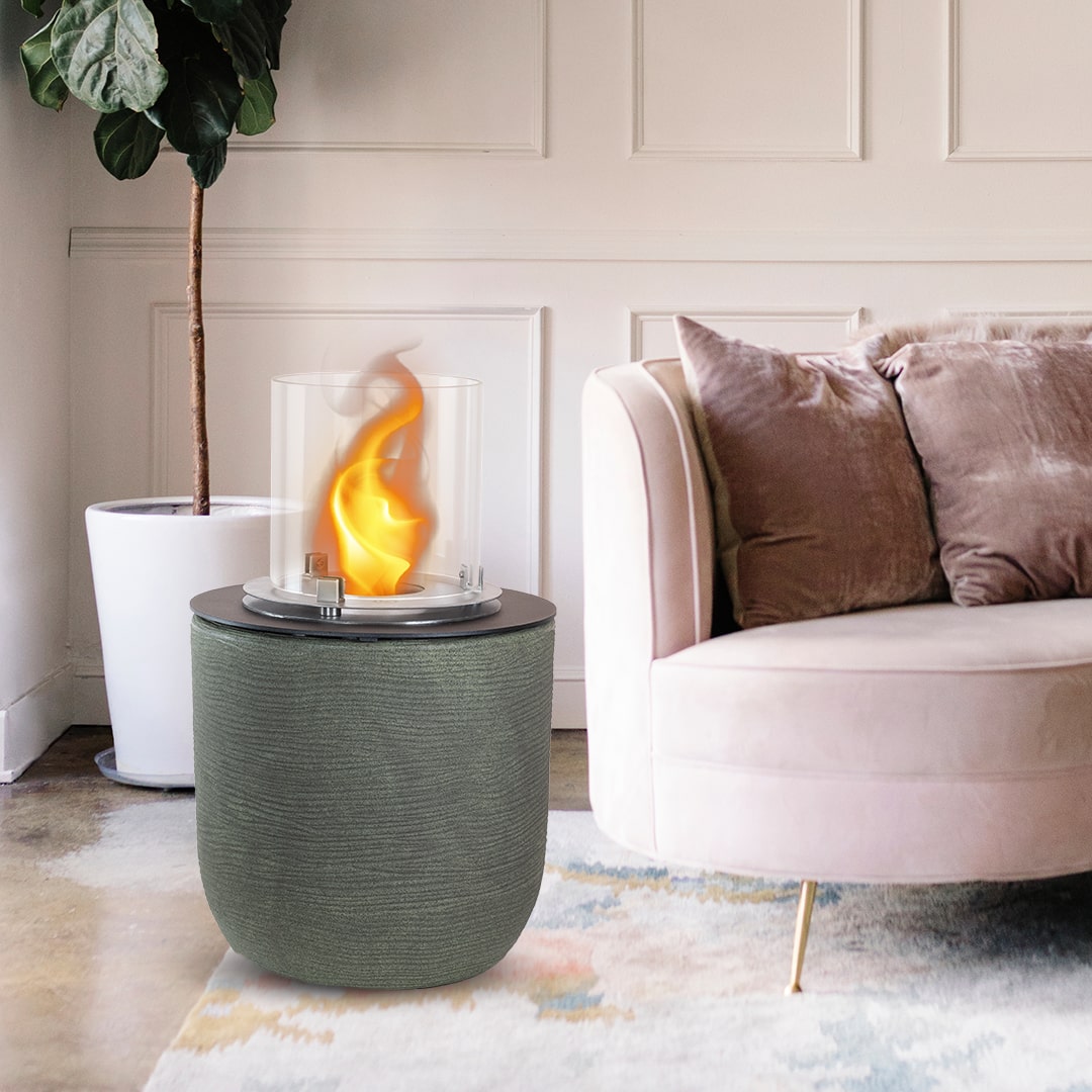 divina fire biocamino da terra raffaello verde salvia d 35 x h55 interno esterno ean 8056157806219