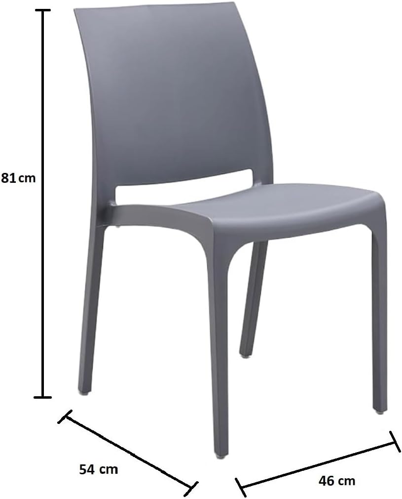divina home sedia set 4 pz in resina impilabile made in italy design per interno esterno sofia grigio chiaro ean 8056157805748