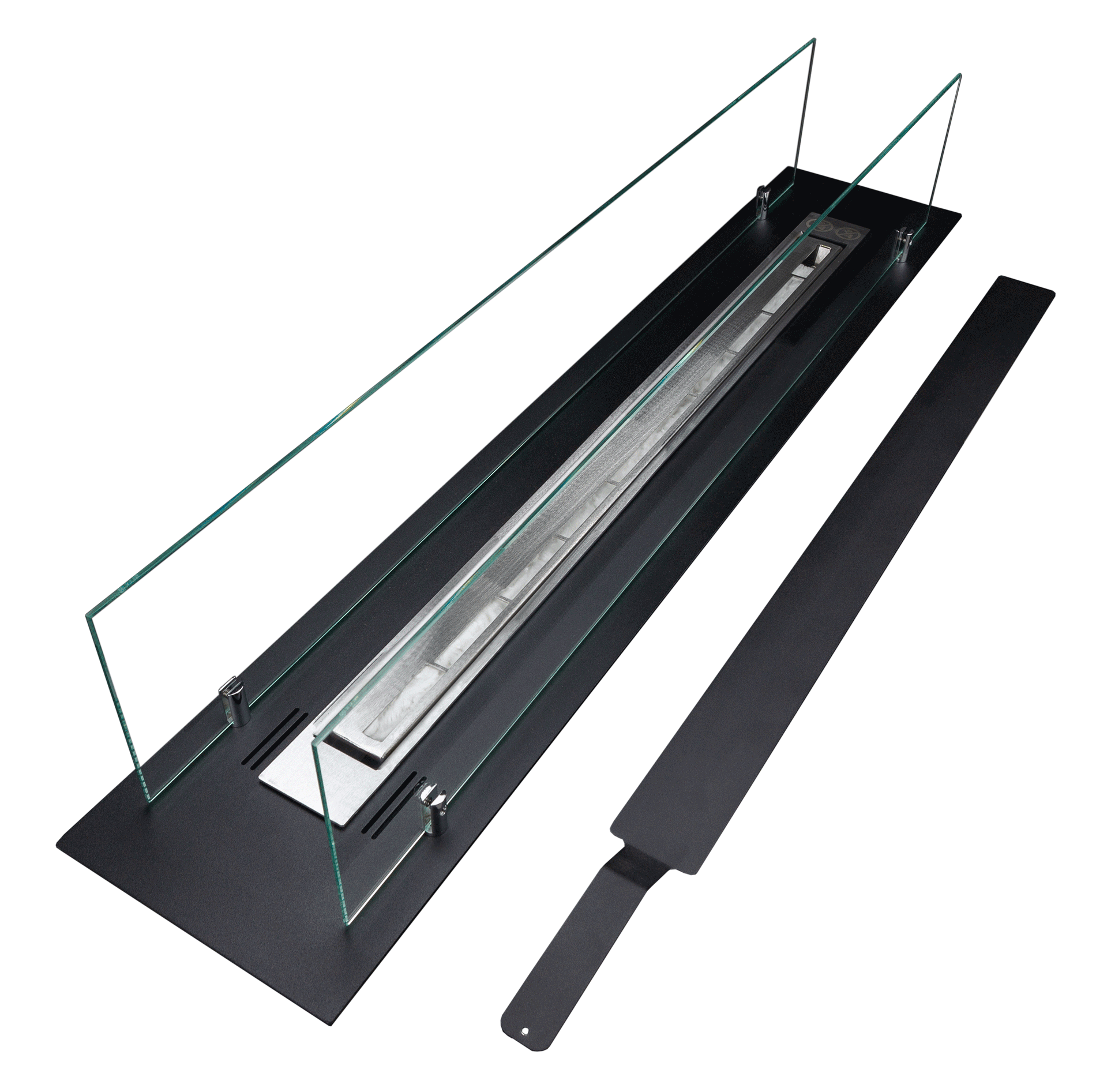 divina fire bruciatore incasso acciaio inox 100 cm con vetri ean 8056157806066