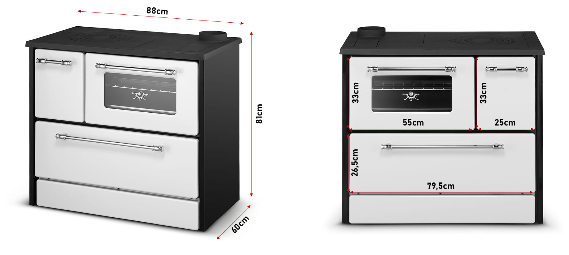 divina fire cucina a legna beatrice bianca 87 x 51 x h 79 ean 8056157805830